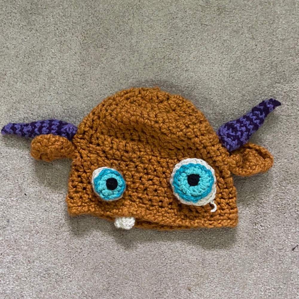 cute monster knit beanie hat